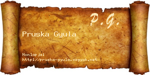 Pruska Gyula névjegykártya